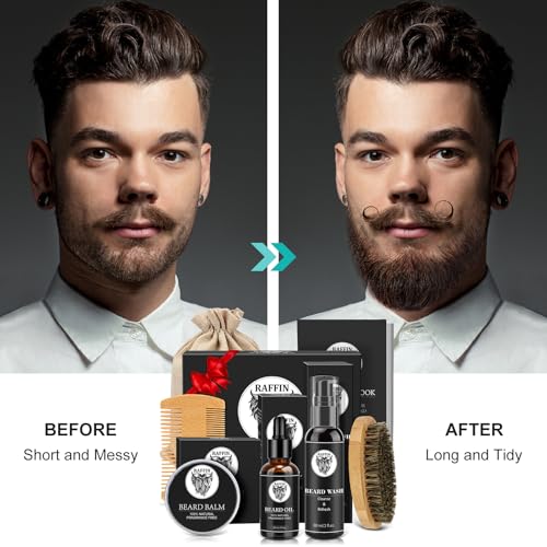 Mens Gifts - Beard Kit for Men's Self-care, Outfits Men's Grooming Routine, Anniversary | Birthday | Christmas Gifts for Men Him Husband Boyfriend Dad Son Friend Brother, Mens Stocking Stuffers