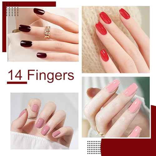 SILPECWEE 560 Pieces 40 Sheets Nail Polish Strips, Red Nail Stickers Full Nail Wraps for Women, Self Adhesive Gel Strips Manicure Design, Fingernail Sticker Nails with File
