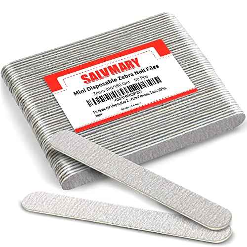 Professional Disposable Zebra Nail Files 100/180 Grit 5" Double Sided Emery Board Manicure Pedicure Tools 50Pcs