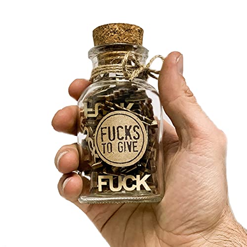 Jar of Fs (5oz) Gift Jar "Fucks to Give" Great Gag Gift Christmas White Elephant