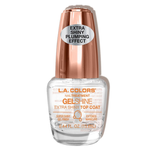 L.A. Colors 1 Salon Fabulous Nail Treatments - Gel Shine Extra Shiny Top Coat Polish Lacquer CNL521 + Free Zipper Bag