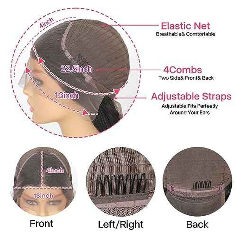 26 Inch Body Wave Lace Front Wigs Human Hair 180% Density 13x4 HD Glueless Wigs Pre Plucked with Baby Hair Unprocessed Brazilian Virgin Transparent Body Wave Lace Frontal Wig for Women