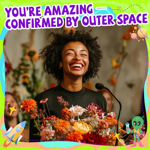 Christmas Stocking Stuffers for Adults - Funny Positive Alien Crochet Plush with Uplifting Message Card - Small Encouragement Gift for Women, Men,Teens, Friends, Ideal for Birthday, Graduation