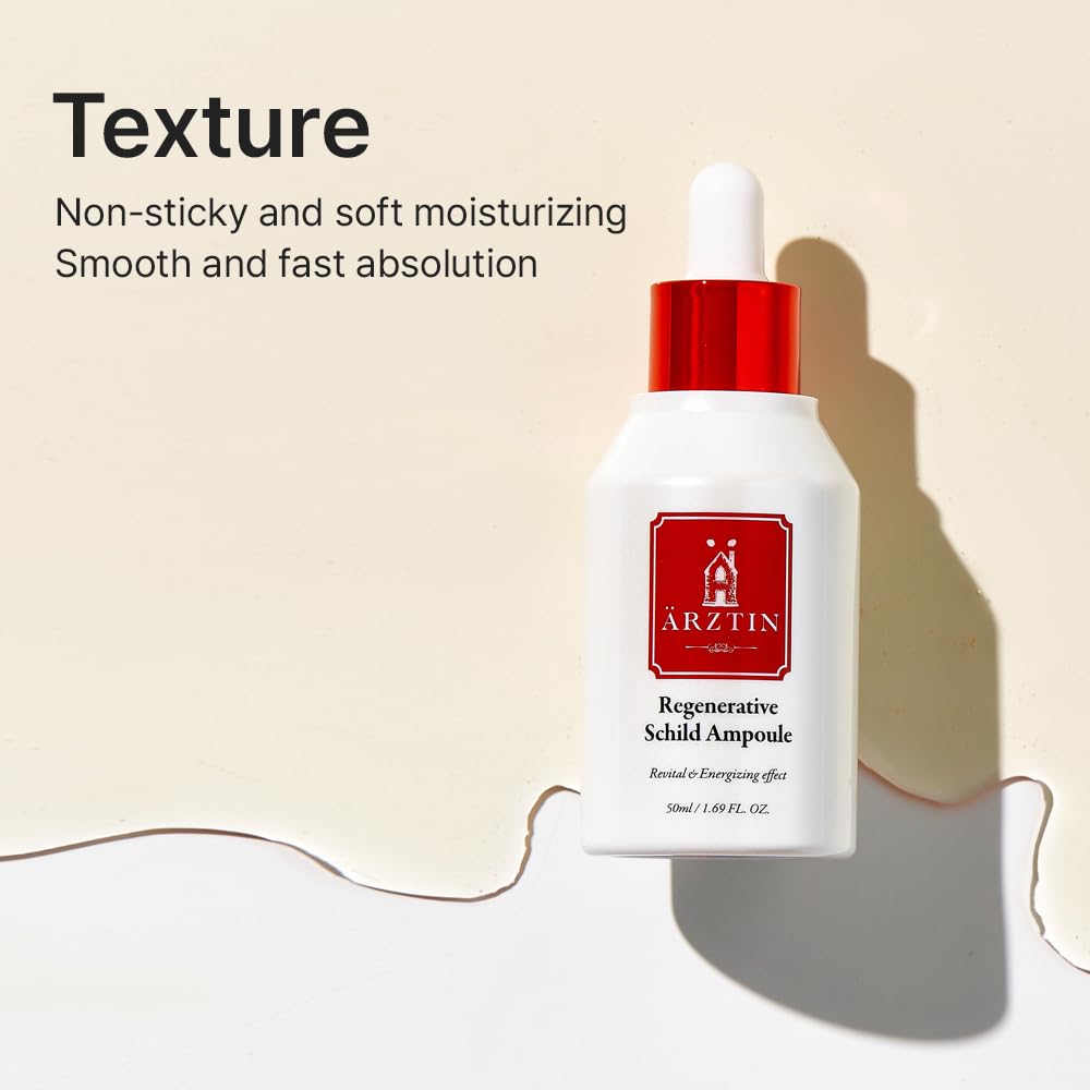 Regenerative Schild Ampoule, 1.69 fl oz Non-sticky | Soft & Fast absolution, Anti-aging Facial Serum, Nutrition, Brightening, Elasticity, Soothing for Dry, Wrinkled, Oily Skin
