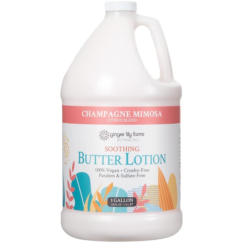 Ginger Lily Farms Soothing Butter Lotion - Vegan Citrus Blend for Dry Skin | 1 Gallon Refill