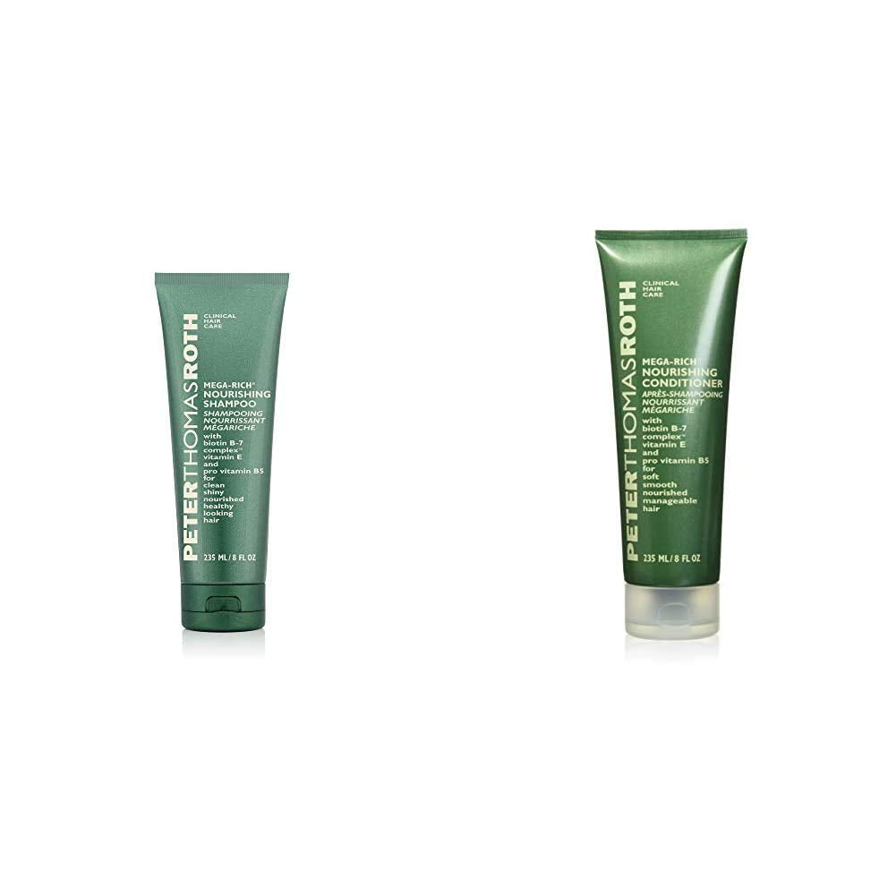 Peter Thomas Roth Mega-Rich Nourishing Shampoo and Conditioner, Biotin B-7 Complex for Softer, Smoother, Shiny, Healthier-Looking Hair