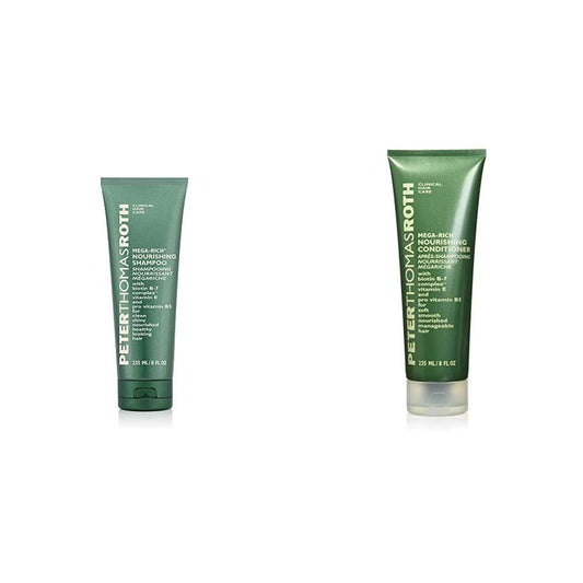 Peter Thomas Roth Mega-Rich Nourishing Shampoo and Conditioner, Biotin B-7 Complex for Softer, Smoother, Shiny, Healthier-Looking Hair