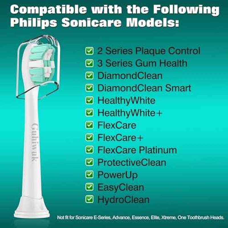 Toothbrush Heads for Philips Sonicare Replacement Heads, Replacement Brush Head Compatible with Phillips Sonicare Click-on 4100 5100 Electric Toothbrush, 4 Pack, White
