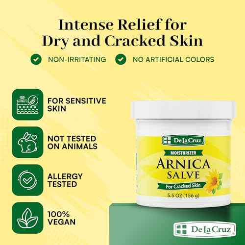 De La Cruz Arnica Salve - Foot Cream for Dry Cracked Heels and Feet - Moisturizing Hand Salve for Dried Hands - 24 Hour Moisture Foot Cream for Dry Cracked Feet and Rough Skin - JUMBO SIZE 5.5 OZ