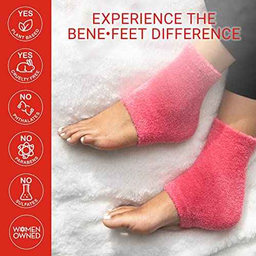 Benefeet Toeless Aloe Moisturizing Heel Socks - Effective Overnight Foot Rejuvenation, Targeted Hydration to Soften Dry Skin, Infused w/Coconut Oil, Aloe + Jojoba Seed Oil, 1 Pair (1 Pack)