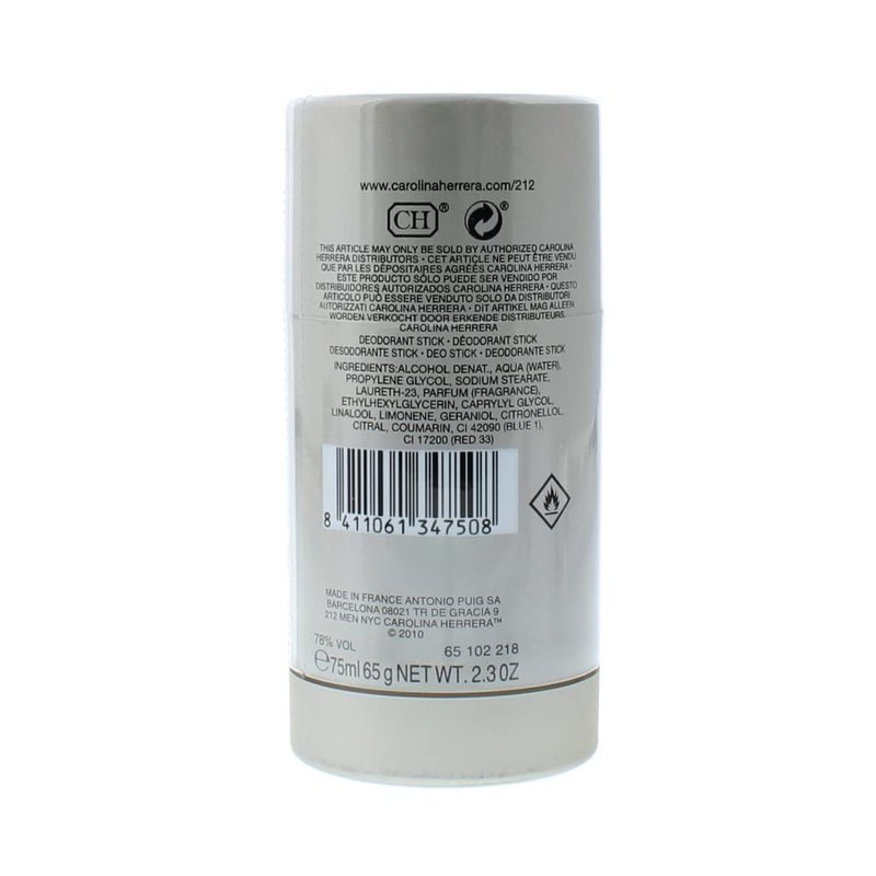 Carolina Herrera 212 Men Fragrance - Fresh Masculine Scent Deodorant Stick | 2.1 Oz