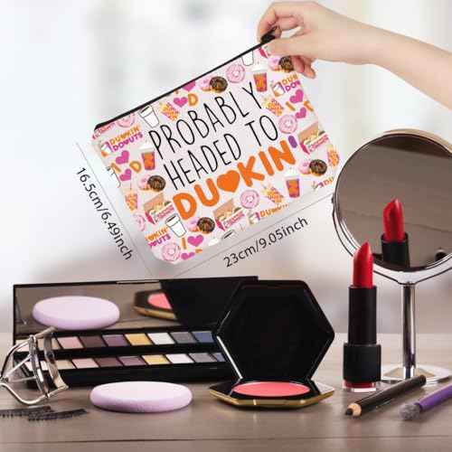 WCGXKO Probably Headed Makeup Bag Donut Lover Gift Coffee Refreshment Merch (Coffee Bag)