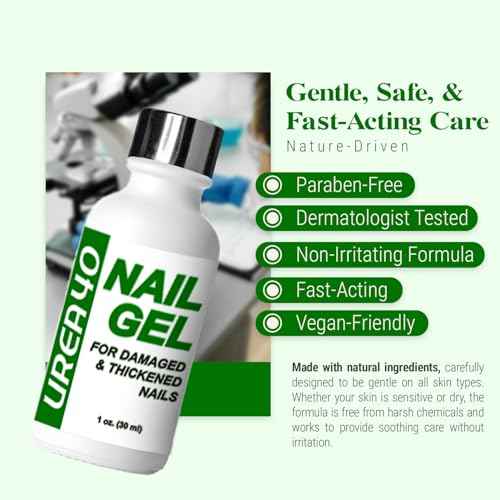 Urea Nail Gel - Softens Cracked Heel Calluses & Thick Toenails - Repairs Damaged, Yellow, Discolored Nails ? Highly Effective & Quick-Dry Fingernails & Toenail Treatment (Urea 40%)