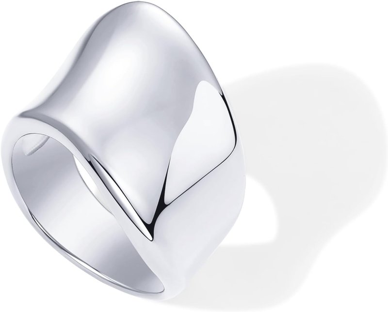 PAVOI 14K Gold Plated Chunky Statement Ring - Hypoallergenic Stainless Steel Stackable Design for Women