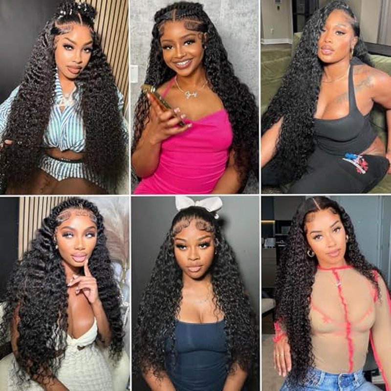 12A Brazilian Deep Wave Human Hair 3 Bundles 10 12 14 Inch 100% Unprocessed Brazilian Virgin Human Hair Weave Bundles Curly Wave Hair Extensions Natural Color