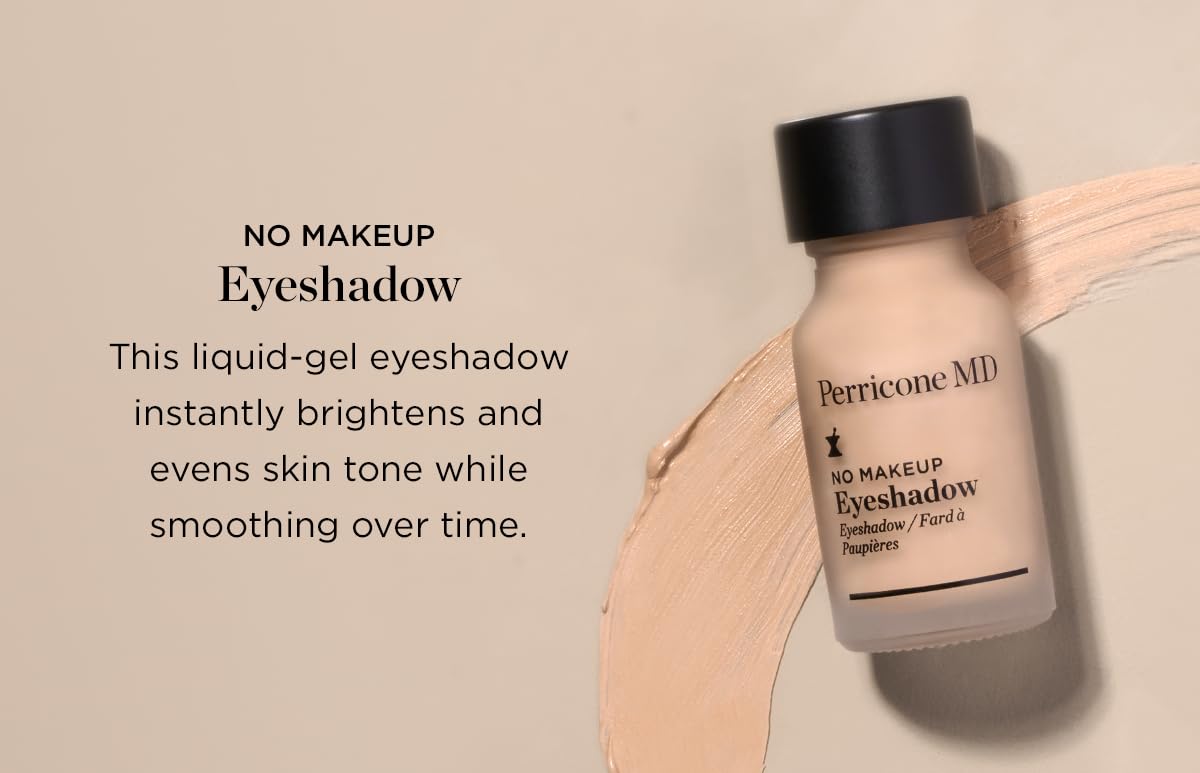 Perricone MD No Makeup Liquid Eyeshadow - Hydrating Serum Texture - Crease-Proof Anti-Aging with Vitamin C - Smooths & Brightens Eyelids - Long-Wearing Satin Finish for All Ages, Shade 2, 0.3 fl oz