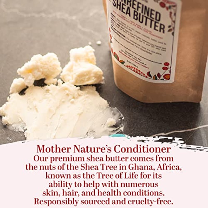 Shea Butter Body Butter Making Kit - DIY Kits for Adults (Raw Shea Butter, Almond Oil, Coconut Oil, 2 Jars) & Recipe Card with Link to Video Tutorial - Natural Whipped Body Lotion Making Kit