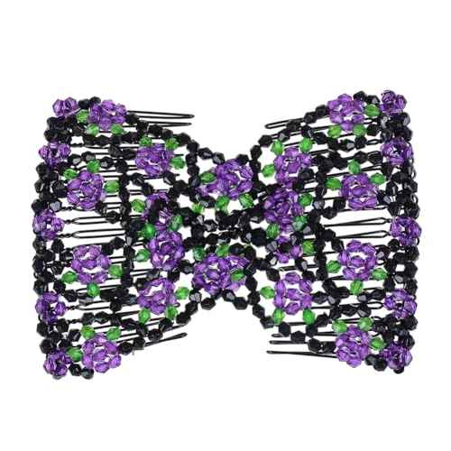 Ruihfas Magic Hair Side Combs Stretch Double Clips Hair Combs Bun Maker Tool for Women Girls Thick and Thin Hair Styling Accessories, Pack of 6