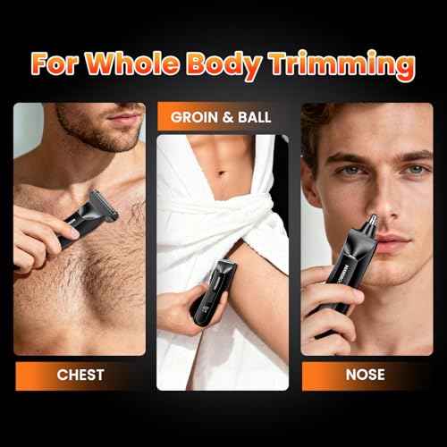 Manscape 3-In1 Body & Pubic Hair Trimmer for Men, IPX7 Waterproof Ball & Groin Shaver with LED Light, Electric Razor with Travel Pouch & USB Rechargeable, Christmas Gifts for Men