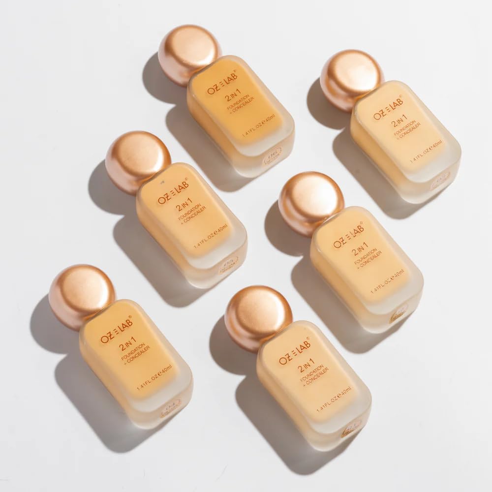 Oz Lab Beauty Gotchu Covered 2-in-1 Flawless Liquid Foundation Concealer GC-03 Warm Sand Vegan Cruelty-Free Long-Lasting，1.41 FL. OZ/ 40 ML，pack of 1