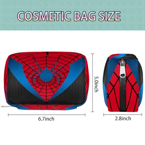 Kids Toiletry Bag for Boys, Cute Small Red Spider Web Wash Bag for Teens Waterproof Cosmetic Weekender Bag Toddler Traveling Toiletries