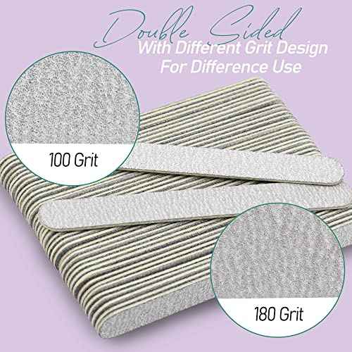 Professional Disposable Zebra Nail Files 100/180 Grit 5" Double Sided Emery Board Manicure Pedicure Tools 50Pcs