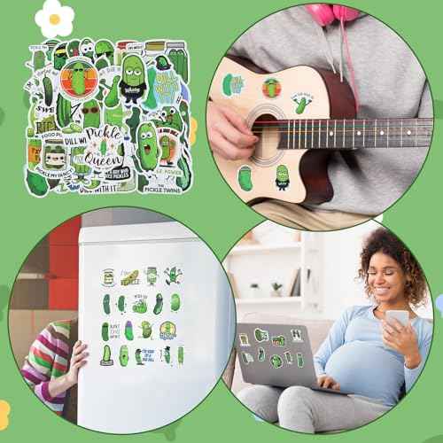 Pickle Gifts for Women - Pickle Lover Gifts Set Travel Cosmetic Bags Portable Reusable Canvas Tote Bag Funny Novelty Gag Socks Stickers Christmas Gifts for Teen Girls