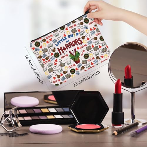 WCGXKO Horror Lover Gift Scary Movie Gift Little Shop Movie Makeup Bag Scary Lover Gift