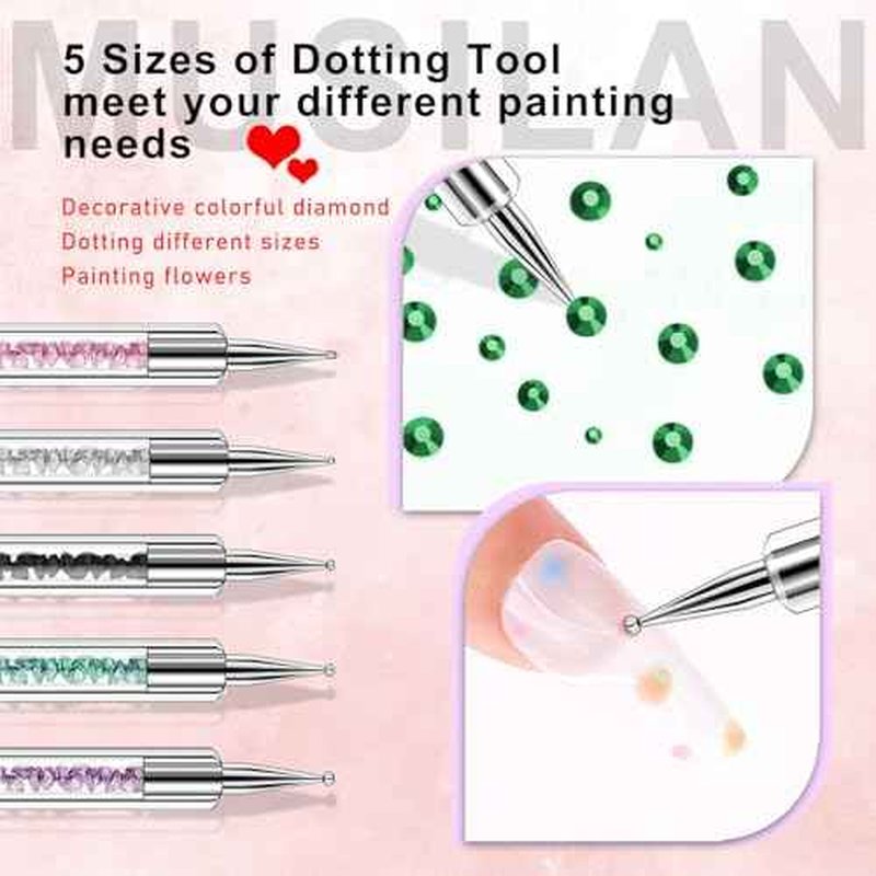 Nail Art Brushes Set,10pcs Nail Brushes for Nail Art with Nail Liner Brush and Nail Dotting Pens Professional Double-Ended Nail Art Brush Kit For Nail Drawing Nail Design Brush Gel Nail Brush