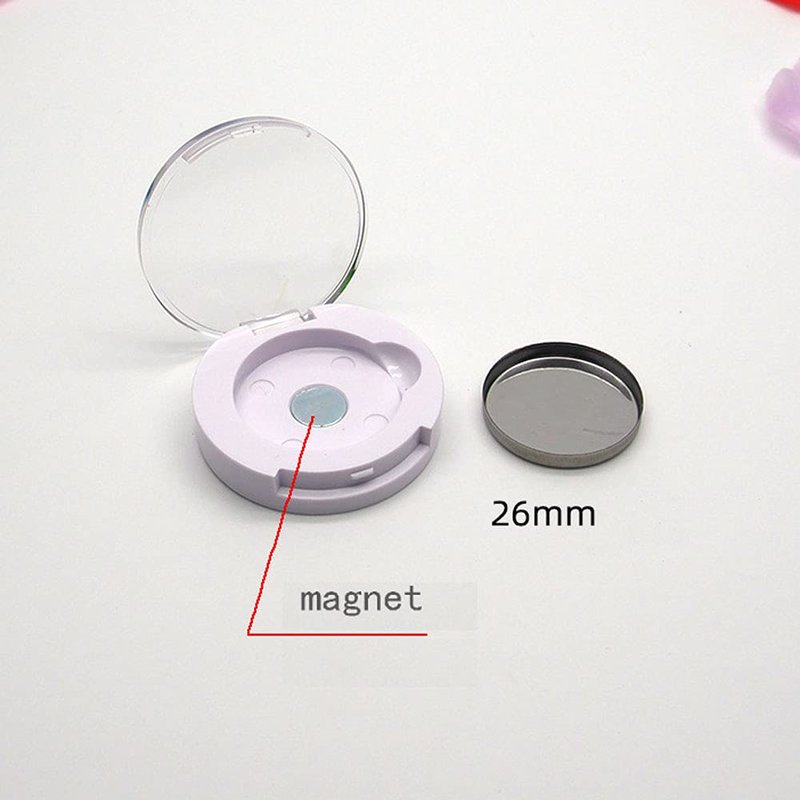 luzen 4Pcs Small Round Eyeshadow Box Replacement Empty Box Case DIY Refillable Magnet Makeup Eyeshadow Powder Blush Lipstick Sub-packing Containers for Women Daily and Travel Use