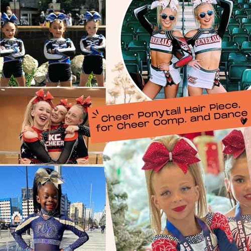 SEIKEA Cheer Ponytail Hair Piece, 10" Straight Tangle-Resistant Smooth Natural Cheerleader Hairpiece Ponytail Extension for Cheer Competition, Dance, Performance, Mocha Melt