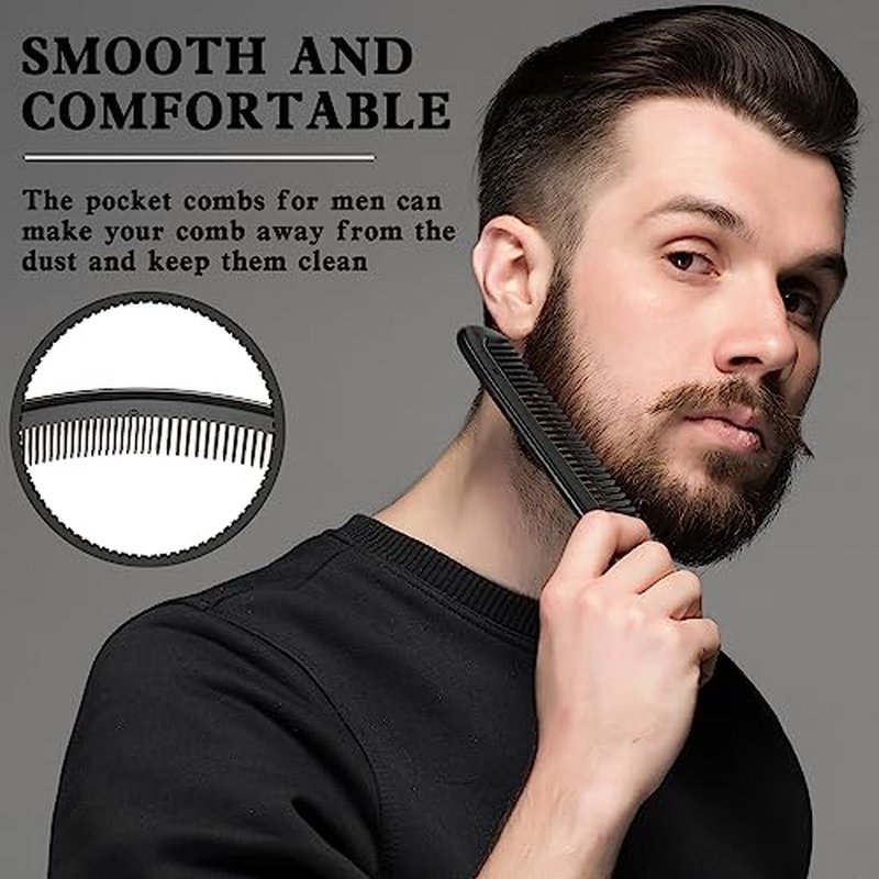 Yaomiao 500 Pieces Pocket Comb Bulk 5 Inch Plastic Hair and Travel Fine Tooth Combs for Women Men Beard Styling Dressing(Black)