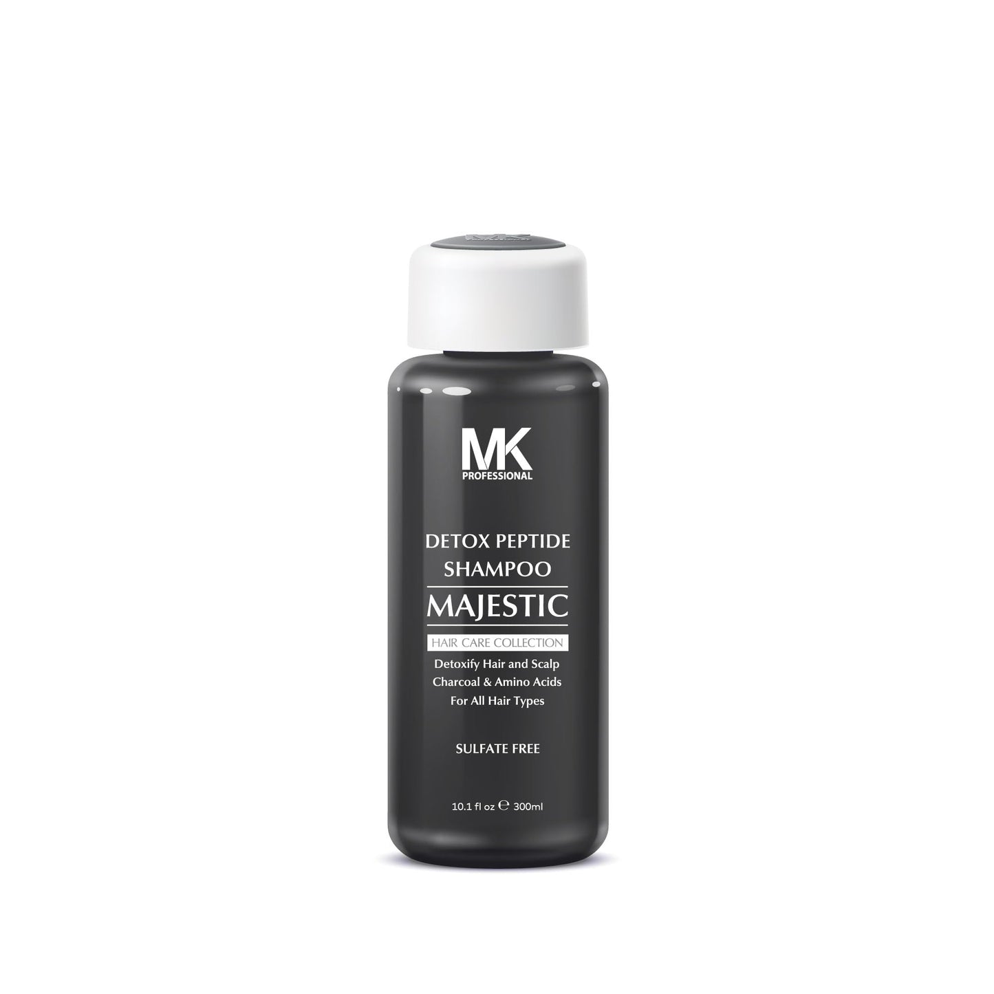 MK PROFESSIONAL Detox Deep Clean Clarifying Shampoo, Sulphate Free + Charcoal and Amino Acid Complex, Removed Product Buildup, Dirt & Oils, Nourishes & Soothes Scalp - 10.1 Fl Oz / 300 ml