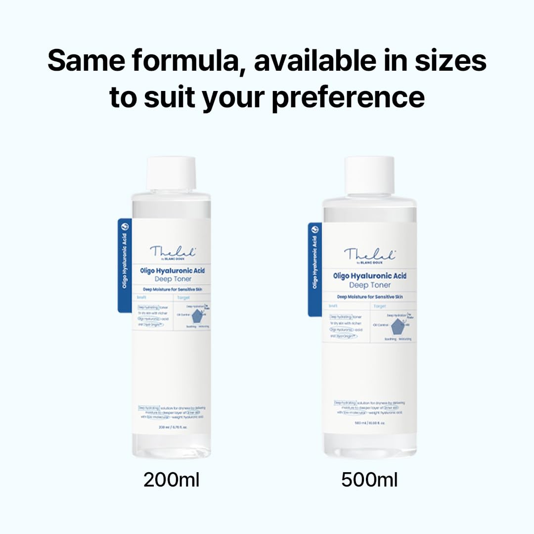 THE LAB by BLANC DOUX Oligo Hyaluronic Acid Deep Toner – Hydrating Toner for Sensitive Skin, pH Balance, Korean Skin Care, Alcohol-Free, Vegan Formula (6.76 Fl Oz)