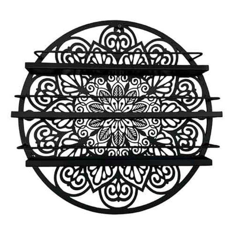 Mandala Shape Shelves - Essential Oil & Nail Polish Organizer - Wall Mounted Round Rack - Display Holder - Spice Rack - Black or Gold