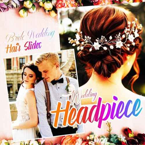 Pearl Wedding Hair Combs Silver Flower Bride Hair Pieces Bridal Hair Accessories for Women and Girls