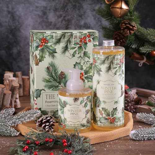 ROMIIE ZOI Christmas Foaming Hand Soap Set, Winter Pine, Gentle & Moisturizing Formula,1000 ML+500ml(Pack of 2)