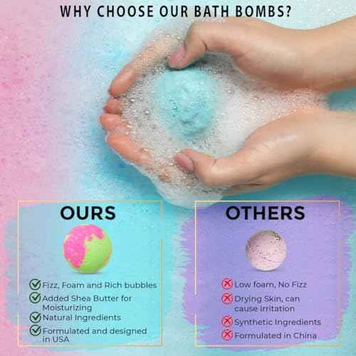 Bath Bombs for Women Relaxing with Inspirational Messages, 12 Natural and Organic Bath Bombs with Essential Oils & Skin Moisturizing Shea Butter. Stocking Stuffers Christmas Gifts for Wife Girlfriend