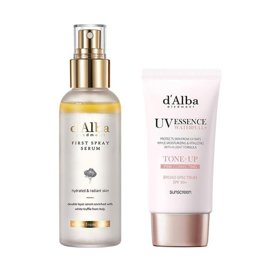 d'alba Piedmont White Truffle First Spray Serum & Waterfull Tone-Up Sunscreen BROAD SPECTRUM SPF 50+, Korean Skin Care, All Skin Tones, Vegan