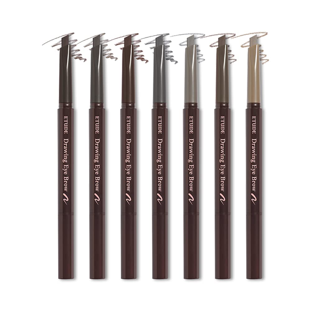 ETUDE Drawing Eye Brow, Eyebrow Pencil, Microblading, Long Lasting, Soft Textured Natural Daily Look, Korean Makeup, Beauty, Dark Gray (0.008 Ounce)