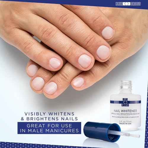 Blue Cross Nail Whitener, Professional Optical Brightening Basecoat Nail Concealer Polish with Vitamin E, Lemon Lime Extracts, Made in USA, 15mL