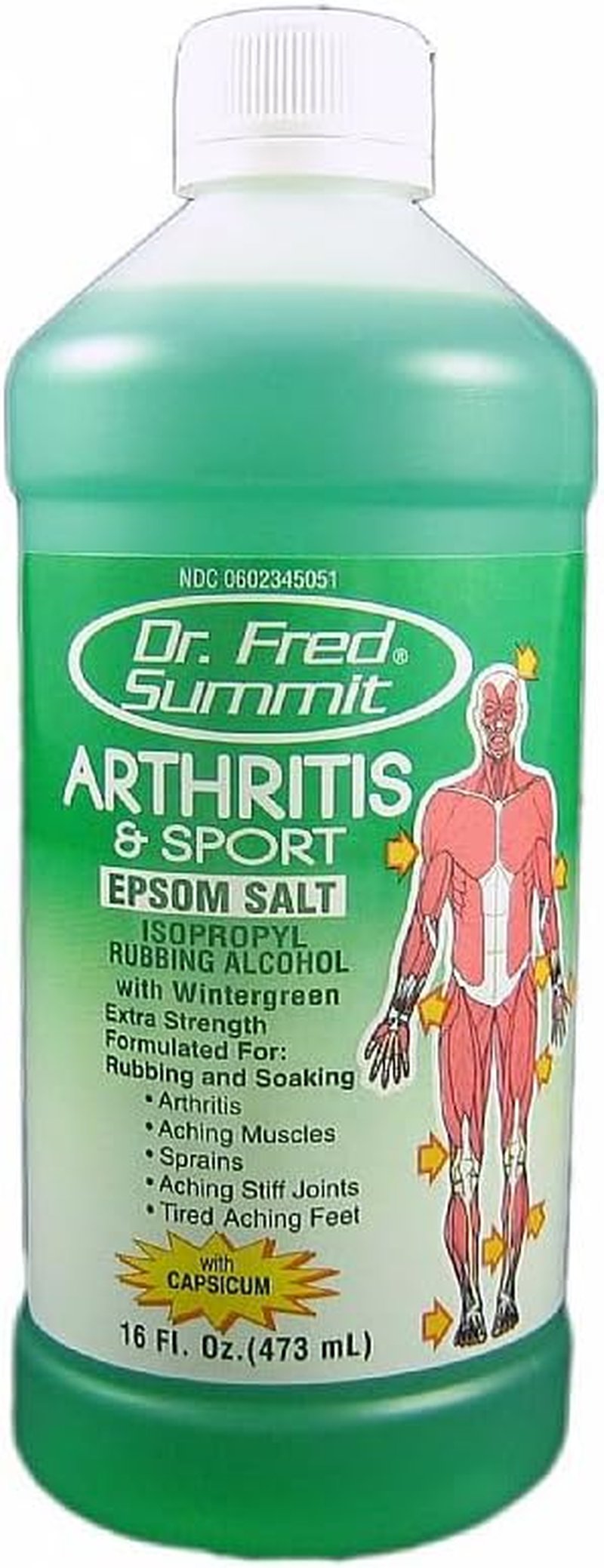 Epsom Salt Rubbing Alcohol 16oz - Pain Relief & Muscle Relaxation | Pack of 2