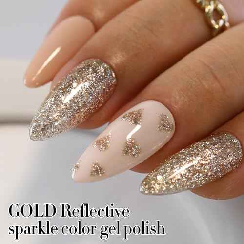 Double Rhythm 15ML Glitter Gel Polish Shimmer Reflective Holographic Color Magnetic for Nail Art Salon DIY at Home (B1117)