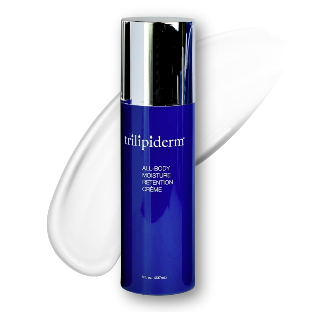 Trilipiderm All-Body Moisture Retention Crème – Plant-Based Body Moisturizer Lotion for Dry Skin, Lightweight Daily Face and Body Cream with Meadowfoam & Vitamin E, Non-Greasy Hydrating Lotion, 8 oz