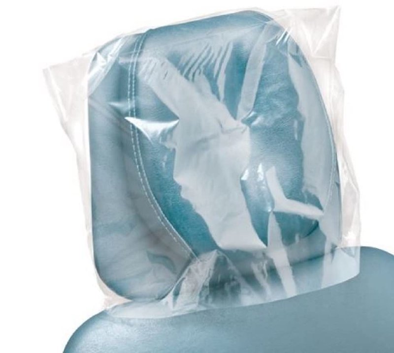 Pruvade Disposable Dental Headrest Covers 11.25" x 10" | Pack of 250 | Large Clear Plastic Headrest Cover for Tattoo, Piercing and Dental Chairs, Professional Waterproof Clear Sleeves for Headrests