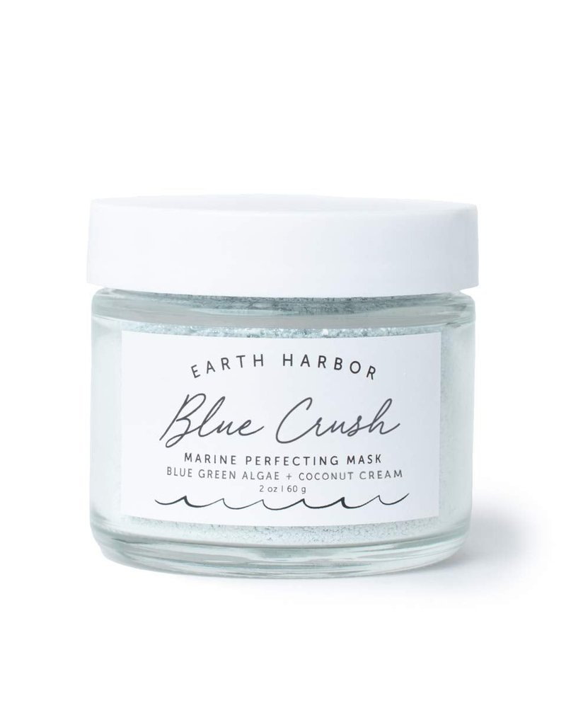 Earth Harbor | BLUE CRUSH Marine Perfecting Mask | Natural & Nontoxic | Organic Blue Green Algae, Coconut Cream & Indigo | Exfoliates & Nourishes | 2 oz