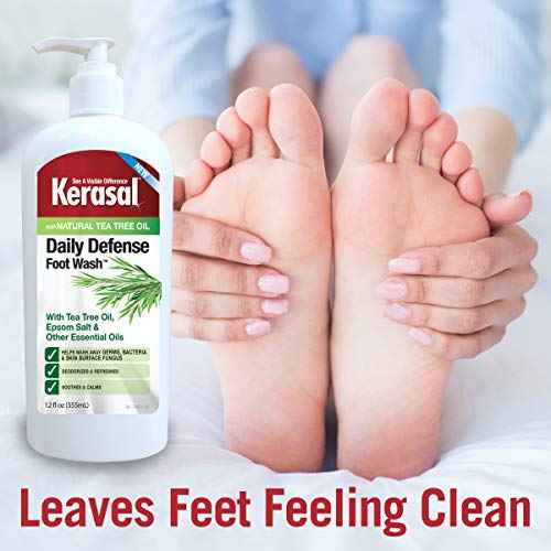 Kerasal Daily Defense Foot Wash Daily Cleanser for Feet, 12 Ounce (Packaging May Vary)