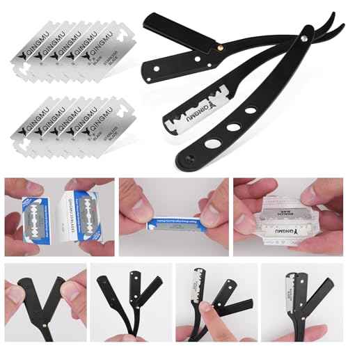 Beard Shaper for Men Beard Shaping Tools - Beard Straightener, Beard Template Guide, Professional Straight Edge Razor, Edge Blade, Barber Pencil, Beard Comb, Scissor, Gifts for Men Boyfriend Husband