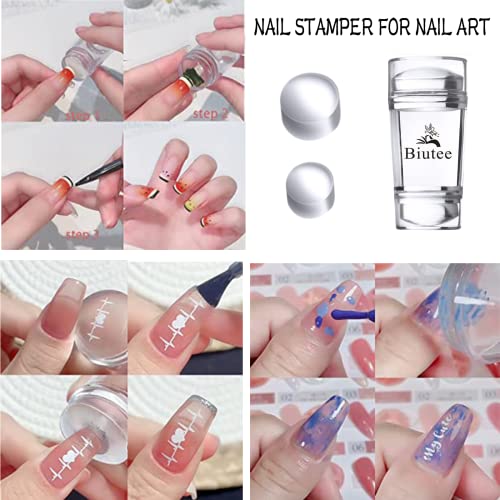 SEISSO 7 Colors Nail Stamping Polish Gel Nail Stamper Kit with 5 Pcs Nail Stamping Plates for Nails Art Stamp Beginners Kitiy
