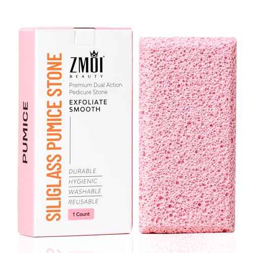 Siliglass Pumice Stone Callus Remover for Feet, Elbows, Hands, and Knees, Spain Made - 2 in 1 Pedicure Exfoliator and Scrubber for Rough, Hard Skin (1 Pack)